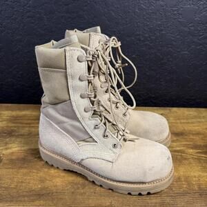 Belleville 53604 Suede Leather Steel Toe Military Combat Boots Tan Men 4.5 W USA
